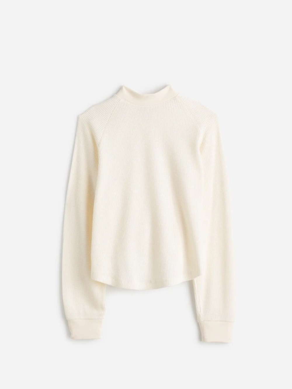 Madewell Waffle-Knit Long-Sleeve Crewneck Tee Winter White Size Medium
